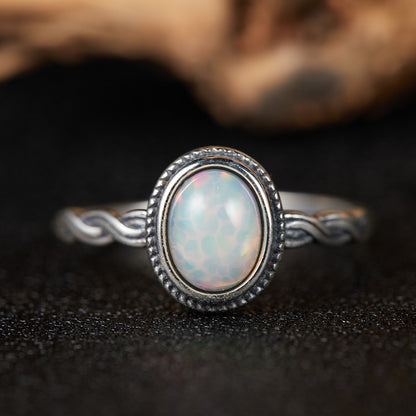 Natural Malachite & Opal Ring – Protection • Transformation • Intuition Awakening