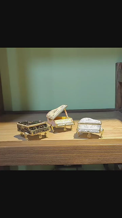 Valentina Vintage Enamel Piano Jewelry Box